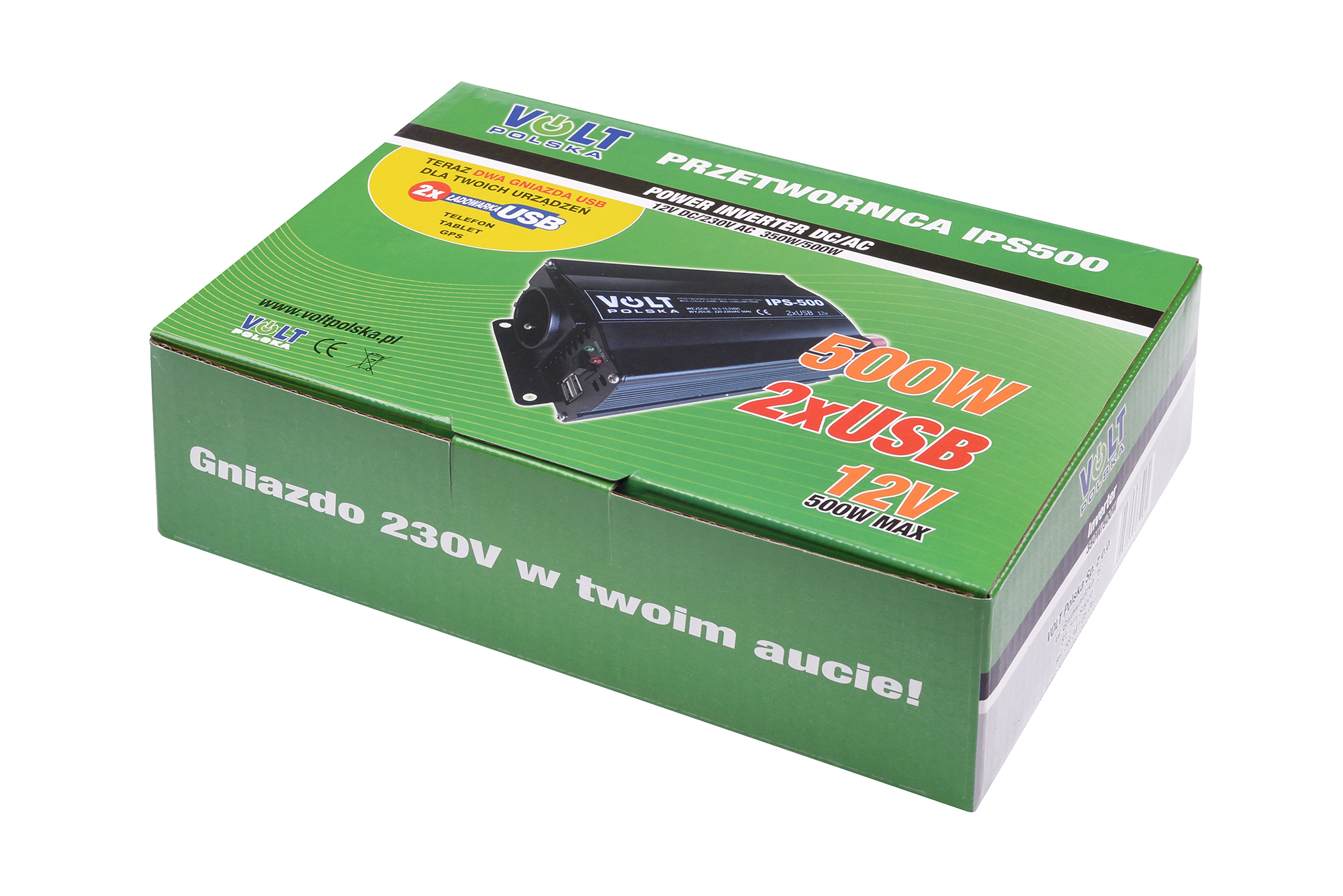IPS 500 2xUSB 12-230V (350500W) PRZETWORNICA NAPIĘCIA